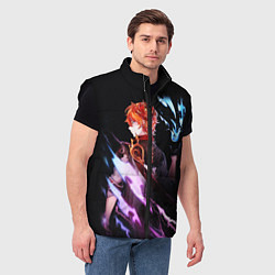 Мужской жилет ТАРТАЛЬЯ - GENSHIN IMPACT NEON, цвет: 3D-черный — фото 2