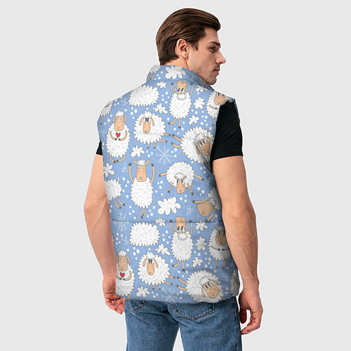 Мужской жилет Счастливые овечки / 3D-Черный – фото 4