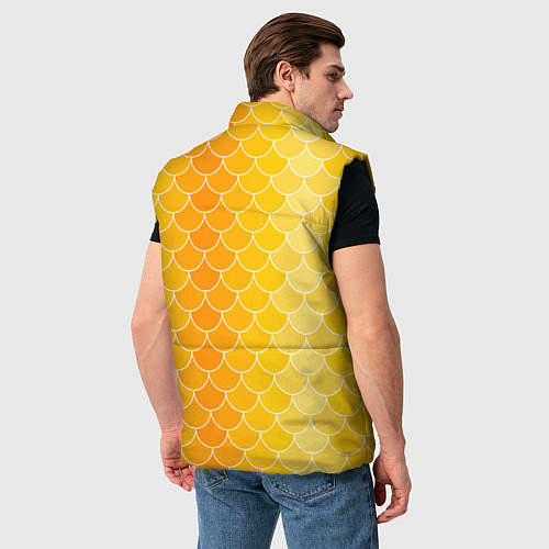 Мужской жилет Желтая чешуя / 3D-Черный – фото 4