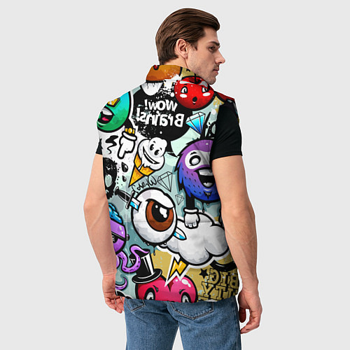 Мужской жилет Граффити / 3D-Черный – фото 4