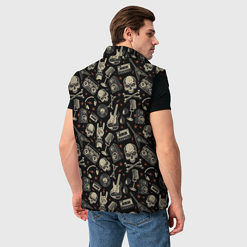 Мужской жилет Scull pattern rock / 3D-Черный – фото 4