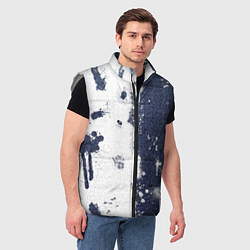 Мужской жилет Джинсы тай дай белизной хлоркой, цвет: 3D-светло-серый — фото 2