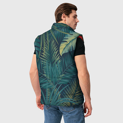 Мужской жилет Текстура папоротник / 3D-Красный – фото 4
