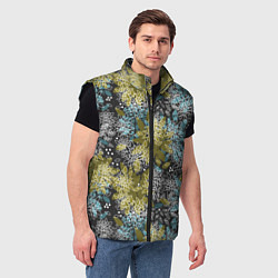 Мужской жилет Черно оливковый цветочный, цвет: 3D-черный — фото 2