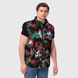 Мужской жилет Гранжевый абстрактный узор, цвет: 3D-черный — фото 2