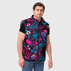 Мужской жилет Мультяшные кислотные картинки, цвет: 3D-светло-серый — фото 2