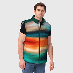 Мужской жилет Мозаичный абстрактный узор, цвет: 3D-светло-серый — фото 2