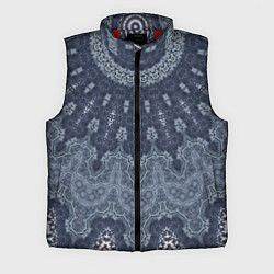 Мужской жилет Серый восточный орнамент мандала, цвет: 3D-красный