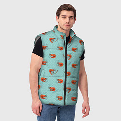 Мужской жилет Креветки паттерн, цвет: 3D-светло-серый — фото 2