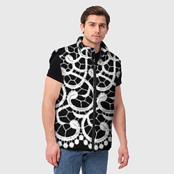 Мужской жилет Черно-белое кружево, цвет: 3D-черный — фото 2