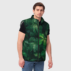 Мужской жилет Тропическая листва Тропики Z, цвет: 3D-светло-серый — фото 2