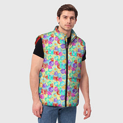 Мужской жилет Новогодние Игрушки и Подарки, цвет: 3D-красный — фото 2