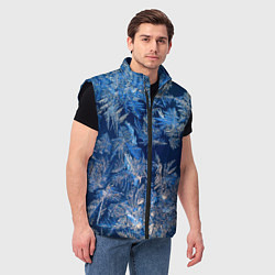 Мужской жилет Снежинки макро snowflakes macro, цвет: 3D-черный — фото 2