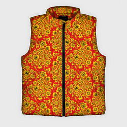 Мужской жилет Хохломские узоры, цвет: 3D-красный