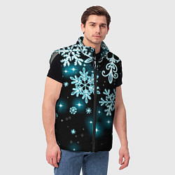 Мужской жилет Космические снежинки, цвет: 3D-светло-серый — фото 2