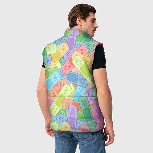 Мужской жилет Цветные пластыри / 3D-Черный – фото 4