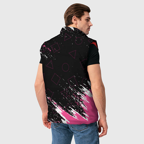 Мужской жилет ИГРА В КАЛЬМАРА БРЫЗГИ КРАСОК , ФИГУРЫ / 3D-Красный – фото 4