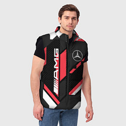 Мужской жилет MERCEDES-BENZ AMG GEOMETRY STRIPES RED, цвет: 3D-черный — фото 2