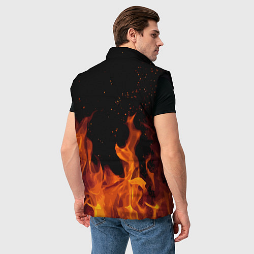 Мужской жилет ROBLOX FIRE РОБЛОКС ОГОНЬ ПОЖАРНЫЙ / 3D-Черный – фото 4