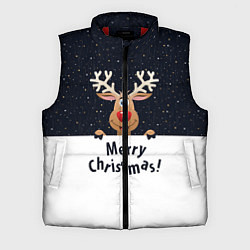 Мужской жилет Новогодний Оленёнок Рудольф, цвет: 3D-красный