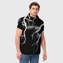 Мужской жилет GHOSTEMANE Lightning Гостмейн Молния Надпись, цвет: 3D-светло-серый — фото 2