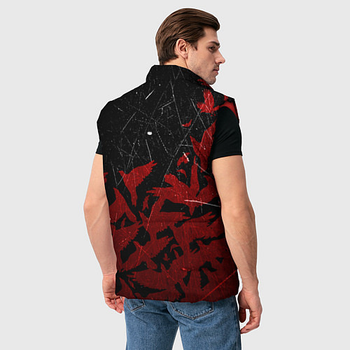 Мужской жилет БЕРСЕРК КЛЕЙМО ЛОГО СТАЯ ВОРОН, RED CROW / 3D-Красный – фото 4