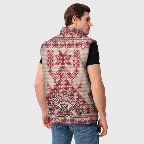 Мужской жилет Славянская вышивка Узоры Руси / 3D-Черный – фото 4