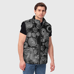 Мужской жилет Механизм и дым, стимпанк, цвет: 3D-черный — фото 2