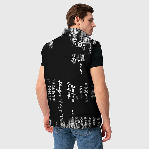 Мужской жилет Кандзи Сакура Иероглифы Аниме / 3D-Черный – фото 4