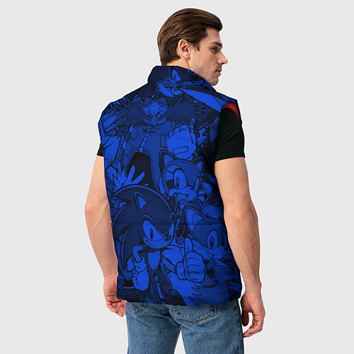 Мужской жилет SONIC BLUE PATTERN СИНИЙ ЁЖ / 3D-Красный – фото 4