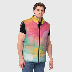 Мужской жилет Радужная акварель, цвет: 3D-светло-серый — фото 2