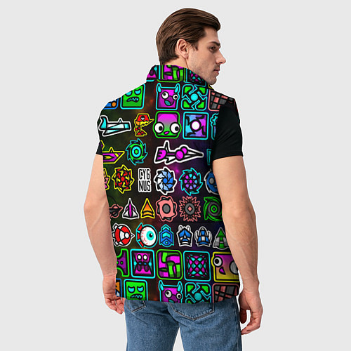 Мужской жилет Geometry Dash: Heroes / 3D-Черный – фото 4