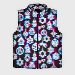 Мужской жилет Новогодний глюк, цвет: 3D-светло-серый