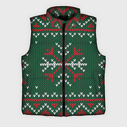Мужской жилет Knitted Snowflake Pattern, цвет: 3D-черный