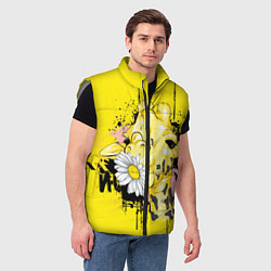 Мужской жилет Жирафа с герберой, цвет: 3D-светло-серый — фото 2
