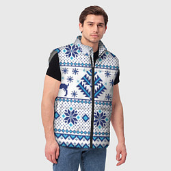 Мужской жилет НОВОГОДНИЙ УЗОР, ЗИМА БЛИЗКО, цвет: 3D-светло-серый — фото 2