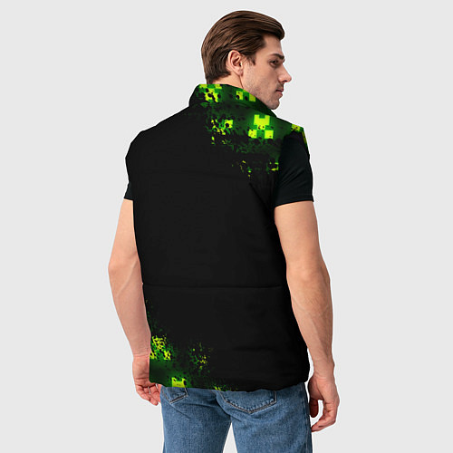 Мужской жилет MINECRAFT NEON LOGO CREEPER / 3D-Черный – фото 4
