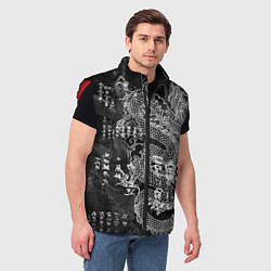 Мужской жилет Dragon Fire Иероглифы Японский Дракон, цвет: 3D-красный — фото 2