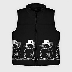 Мужской жилет Снеговик на черном фоне, цвет: 3D-черный