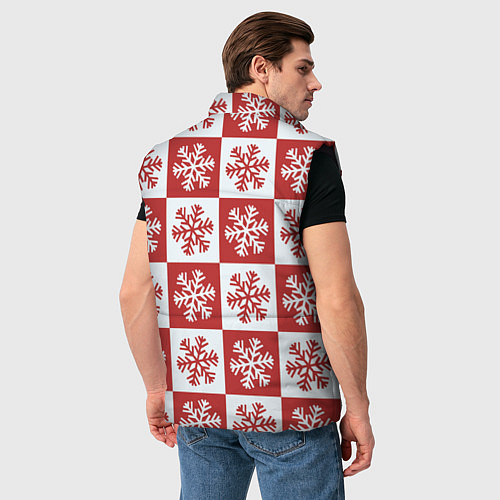 Мужской жилет Шахматные Снежинки / 3D-Черный – фото 4