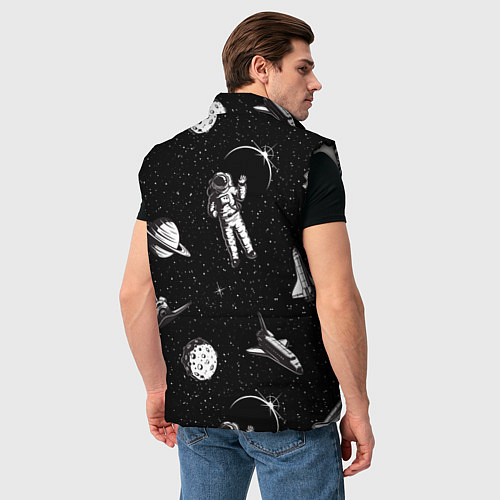 Мужской жилет Космический вояж / 3D-Светло-серый – фото 4