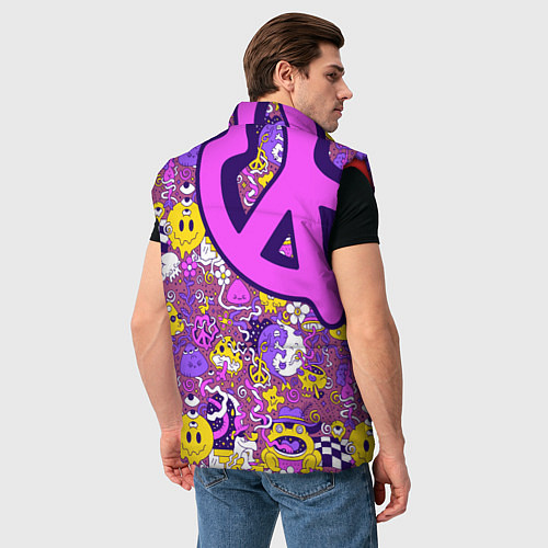 Мужской жилет Психоделика Существа Знаки / 3D-Красный – фото 4