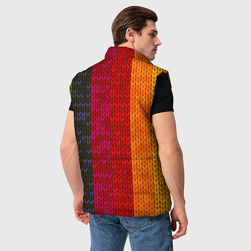 Мужской жилет Вязаная радуга / 3D-Черный – фото 4