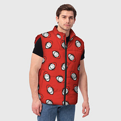 Мужской жилет БУМАЖНЫЙ ДОМ , УЗОР ИЗ МАСОК ДАЛИ, цвет: 3D-красный — фото 2