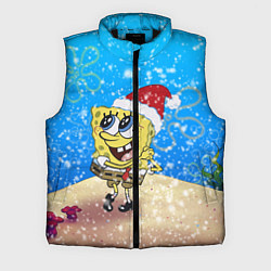 Мужской жилет НОВОГОДНИЙ ГУБКА БОБ КВАДРАТНЫЕ ШТАНЫ, цвет: 3D-черный