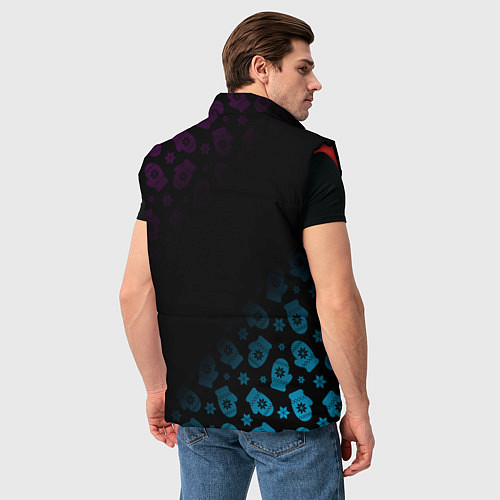 Мужской жилет Новогодний Санта Хипстер / 3D-Красный – фото 4