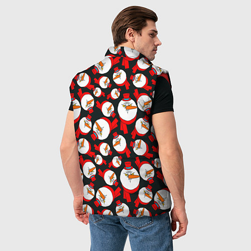 Мужской жилет Злые снеговики в цилиндрах / 3D-Красный – фото 4