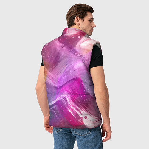 Мужской жилет Акварельные Волны / 3D-Светло-серый – фото 4