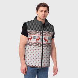 Мужской жилет НОВОГОДНИЙ УЗОР, цвет: 3D-черный — фото 2