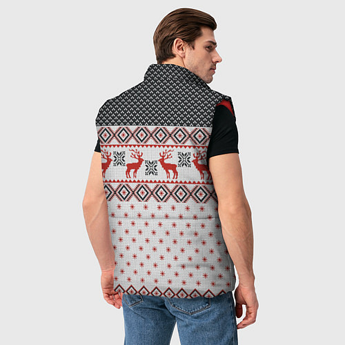 Мужской жилет НОВОГОДНИЙ УЗОР / 3D-Красный – фото 4
